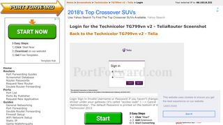 Technicolor TG799vn v2 - Telia Login Router Screenshot ...