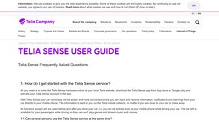 Telia Sense User Guide - Telia Company