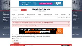 Got my Telkom username and temp password - now what? | MyBroadband