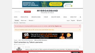 Can't remember my Telkom username | MyBroadband