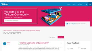 Solved: Internet username and password? - Telkom Community - 234