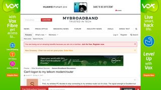Can't logon to my telkom modem/router | MyBroadband