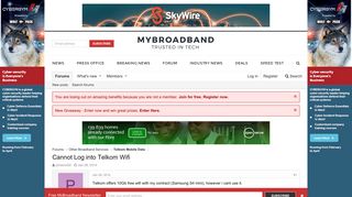 Cannot Log into Telkom Wifi | MyBroadband