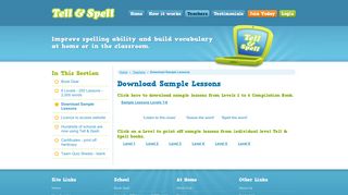 Tell and Spell - Download Sample Lessons