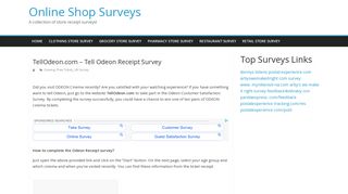 TellOdeon.com - Tell Odeon Receipt Survey | Survey Receipts ...