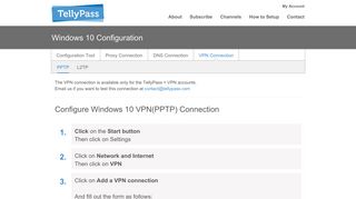 Configure windows 10 vpn - TellyPass