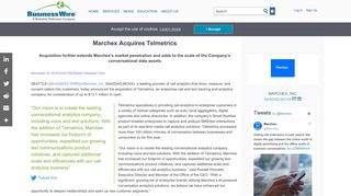Marchex Acquires Telmetrics | Business Wire