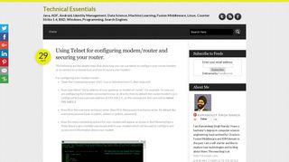 Using Telnet for configuring modem/router and securing your router ...
