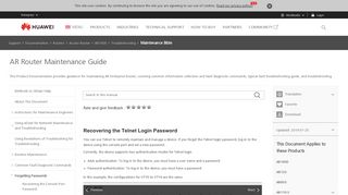 Recovering the Telnet Login Password - AR Router Maintenance ...
