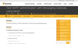 Test SMTP authentication with Messaging Gateway using telnet