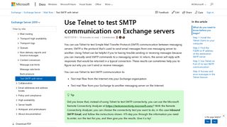 Use Telnet to test SMTP communication on Exchange servers ...