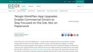 Telogis WorkPlan App Upgrades Enable Commercial Drivers to Stay ...