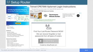How to Login to the Telrad CPE7000 Xplornet - SetupRouter