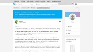 Unable to Connect to Telstra Air - Am I Alone? Not... - CrowdSupport