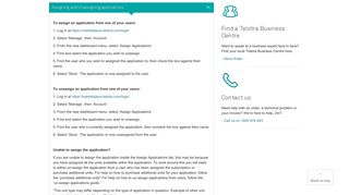 Assign applications to users - Telstra Small Business Support