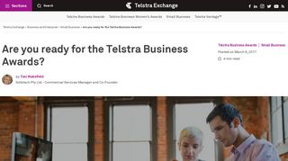 Are you ready for the Telstra Business Awards? - Telstra Exchange