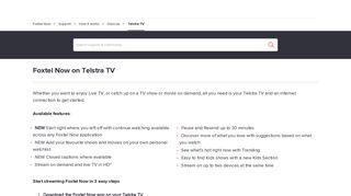 Foxtel Now on Telstra TV - How it Works - Foxtel Now