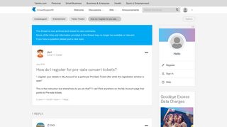 How do I register for pre-sale concert tickets? - Telstra Crowdsupport ...