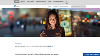 How do I check my Telstra Pre-Paid mobile broadband data usage?