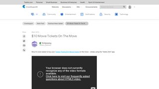 $10 Movie Tickets On The Move - Telstra Crowdsupport - 250105