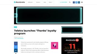Telstra launches 'Thanks' loyalty program - Mumbrella