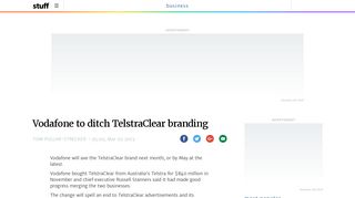 Vodafone to ditch TelstraClear branding | Stuff.co.nz