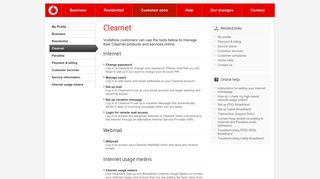 Vodafone New Zealand - Customer Zone: Clearnet