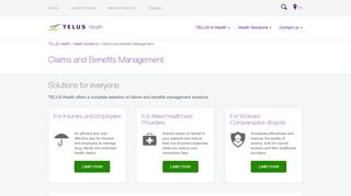 Claims and Benefits Management - TELUS Health