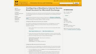 Configuring a Blackberry Internet Service Email Account for Microsoft ...
