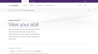 View your ebill | Help | TELUS Business