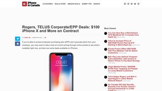 Rogers, TELUS Corporate/EPP Deals: $100 iPhone X and More on ...