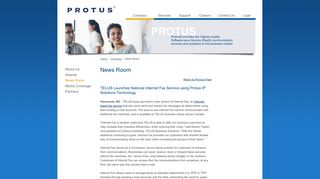 TELUS Launches National Internet Fax Service using Protus IP ...
