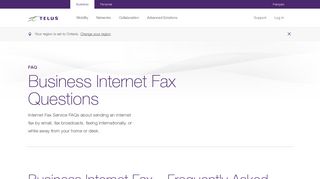 Business Internet Fax Questions | Help | TELUS Business