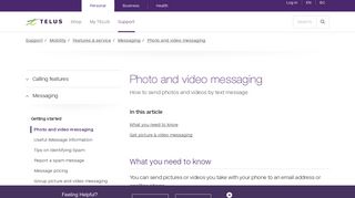 Photo and video messaging | Support | TELUS.com