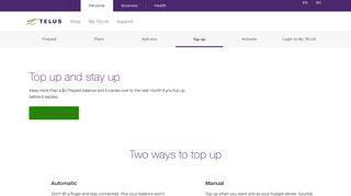 Top up your prepaid phone account | TELUS