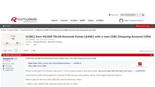 [CIBC] Earn 40,000 TELUS Rewards Points ($400) with a new CIBC ...