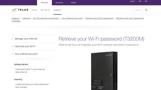 Retrieve your Wi-Fi password (T3200M) | Support | TELUS.com