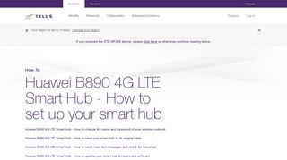 Huawei B890 4G LTE Smart Hub - How to set up ... - Business - Telus