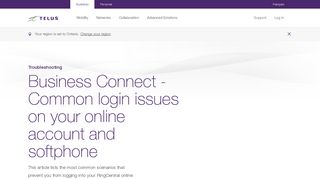 Business Connect - Common login issues on your online ... - Telus