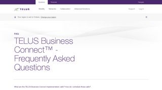 TELUS Business Connect - Frequently Asked Questions | Help ...
