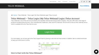 Telus Webmail - Telus Login | My Telus Webmail Login | Telus Account