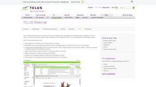 TELUS Webmail | Internet and email support | Help & support | TELUS