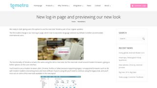 Temetra | New log-in page and previewing our new look