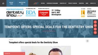 Tempdent offers special deals for the Dentistry Show - British Dental ...
