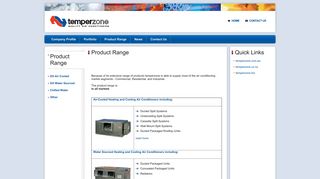 Product Range - Temperzone Ltd