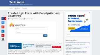 Create Login Form with CodeIgniter and Bootstrap | Tech Arise