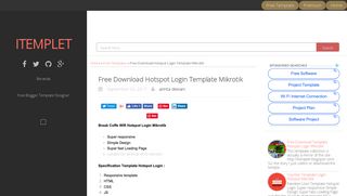 Free Download Hotspot Login Template Mikrotik | itemplet