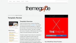Templatic Review - Is it Good or Bad? - ThemeGrade