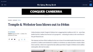 Temple & Webster loss blows out to $44m - Sydney Morning Herald