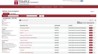 Job Search - Temple University